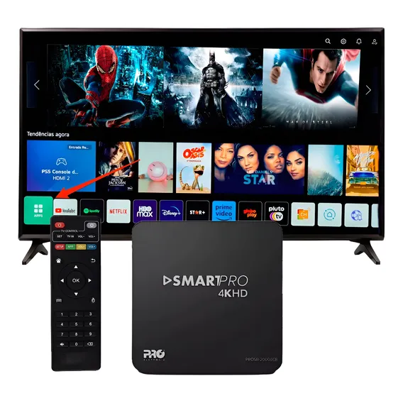 Smart Pro Tv Box 4k 16gb 2gb Ram Android Tv Youtube Wi-fi 5g Foto 1