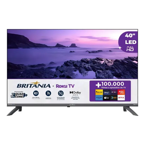 Smart Tv 40'' Britânia Btv40e3ersgb Full Hd Led Hdmi Roku Tv Foto 1