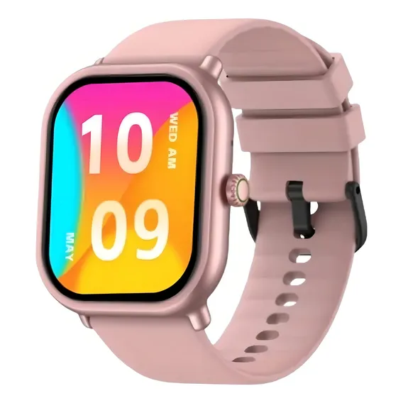 Smart Watch Rel贸gio Zeblaze Gts 3 Caixa Rosa Pulseira Rosa Bisel Preto Desenho Da Pulseira Milanese Foto 1