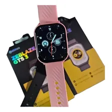 Smart Watch Rel贸gio Zeblaze Gts 3 Caixa Rosa Pulseira Rosa Bisel Preto Desenho Da Pulseira Milanese Foto mini 2