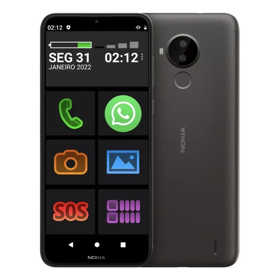 Smartphone Nokia P Idoso 64gb Tela E Ícones Grandes Zap Face Cor Marrom-escuro Foto 1