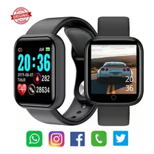 Smartwatch Para Celulares iPhone Motorola Xiaomi 2 Pulseiras Cor da pulseira Preto e Rosa Foto mini  2