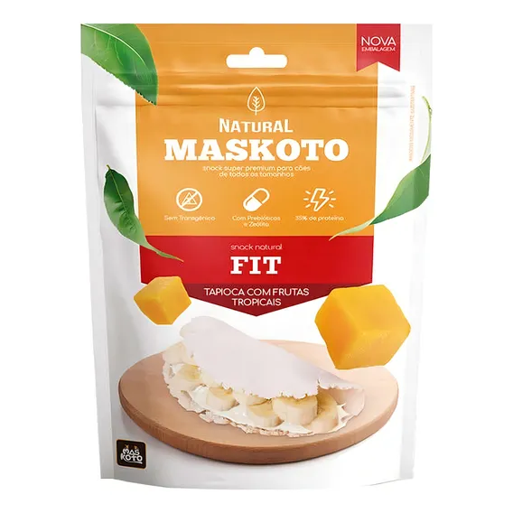 Snack Bifinho Maskoto Cães Tapioca Com Frutas Tropicais 60g Foto 1