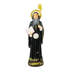 São Bento Imagem Religiosa Enfeite Decorativo De Resina 30cm Cor Preto Foto  mini 1