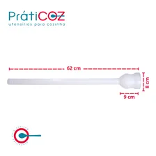 Socador De Feijão 62 X 8 Cm Cabo Polietileno Cor Branco Foto mini 3
