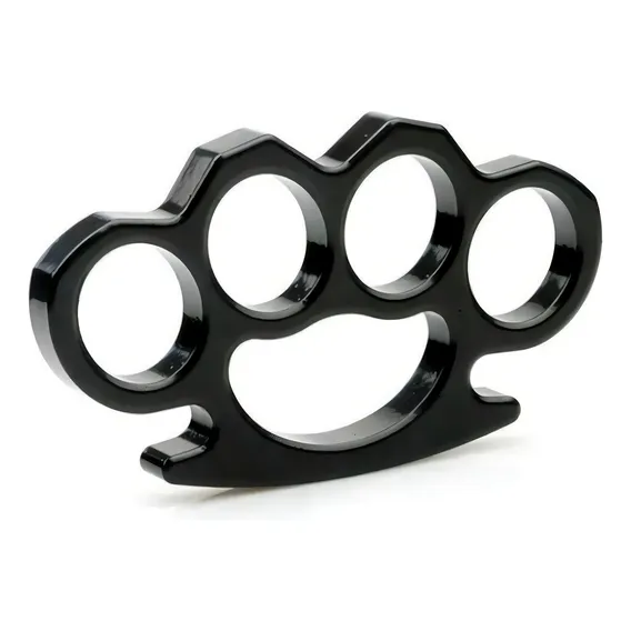 Soco Inglês Defesa Pessoal Em Aço Resistente 12 Cm Preto Foto 1