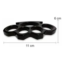 Soco Inglês Defesa Pessoal Em Aço Resistente 12 Cm Preto Foto mini 3