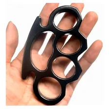 Soco Inglês Defesa Pessoal Em Aço Resistente 12 Cm Preto Foto mini 4