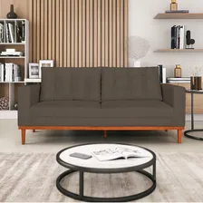 Sofá 02 Lugares Living Decor Sala Dubai Suede - Adj Decor Cor Marrom Foto mini 2