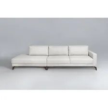 Sofá 2 Lugares 337cm Com Chaise Pés Em Imbuia Veludo Foto  mini 1