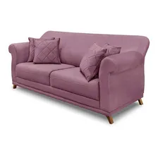 Sofá 2 Lugares Abruzzo Veludo Uva Cor Roxo Foto mini 1