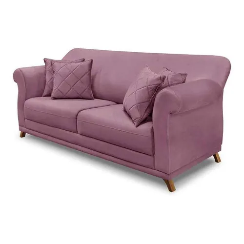 Sofá 2 Lugares Abruzzo Veludo Uva Cor Roxo Foto 1