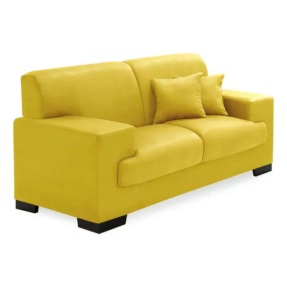Sofá 2 Lugares Manuela Suede Amarelo Foto 1