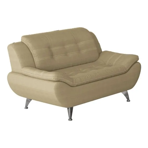 Sofá 2 Lugares New Passion Suede Bege Cor Marrom-claro Foto 1