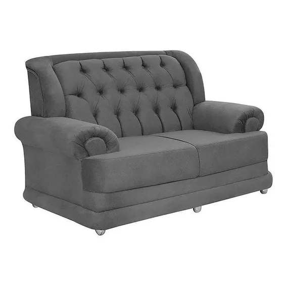 Sofá 2 Lugares Suede Finlândia Cinza - Sofá Casa Foto 1
