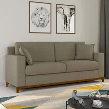 Sofá 3 Lugares Com 2 Almofadas Inclusas Multimóveis Cr45240 Cor Bege Foto mini  2