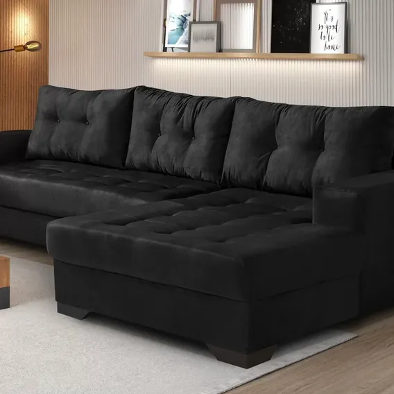 Sofá 3 Lugares Com Chaise Bia Império Estofados Wt Foto 1