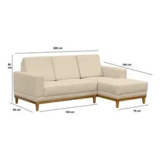 Sofá 3 Lugares Com Chaise Cronus D Monegatto Marfim Hdwt Foto mini  3