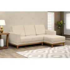 Sofá 3 Lugares Com Chaise Cronus D Monegatto Marfim Hdwt Foto  mini 1