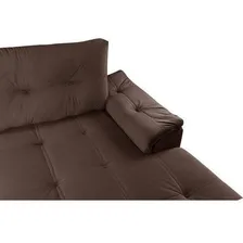 Sofá 3 Lugares Com Chaise Suede Aveludado Império Foto mini 4