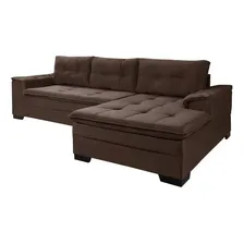 Sofá 3 Lugares Com Chaise Suede Aveludado Império Foto mini 3