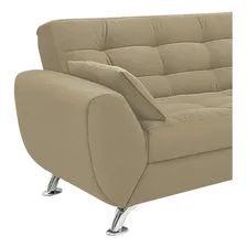 Sofá 3 Lugares Larissa Ii Suede Bege Cor Marrom-claro Foto mini  3