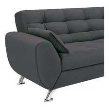 Sofá 3 Lugares Larissa Suede Cinza Foto mini  3