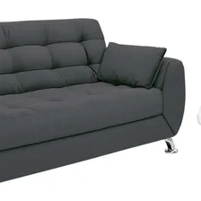 Sofá 3 Lugares Larissa Suede Cinza Foto mini 4