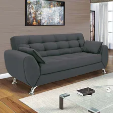 Sofá 3 Lugares Larissa Suede Cinza Foto mini  2