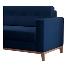 Sofá 3 Lugares Living Linho Cotton Azul Marinho 210 Cm Foto mini 4