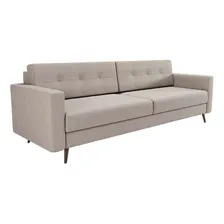 Sofá 3 Lugares Living Pé Palito Linho Cotton Cru 210 Cm Foto mini 1