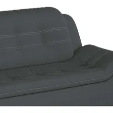Sofá 3 Lugares New Passion Suede Cinza Foto mini  3