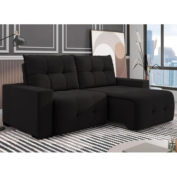 Sofá 3 Lugares Retrátil E Reclinável 230cm Noruega Foto 1