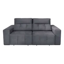 Sofá 3 Lugares Retrátil E Reclinável Roma Suede Cinza Foto mini  3
