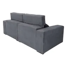 Sofá 3 Lugares Retrátil E Reclinável Roma Suede Cinza Foto mini 4