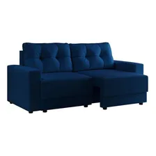 Sofá 3 Lugares Retrátil Lubeck Linho Azul Marinho Cor Azul-marinho Foto mini 1