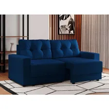 Sofá 3 Lugares Retrátil Lubeck Linho Azul Marinho Cor Azul-marinho Foto mini 2
