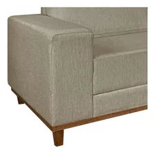 Sof谩 4 Lugares M么naco Com Chaise Direito Linho Bege Foto mini 3