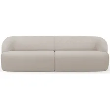 Sofá 4 Lugares Orgânico 02 Poltrona 280cm Barolo Bouclê Bege Foto mini  3
