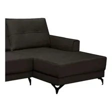 Sofá 5 Lugares Heros Com Chaise Direito Veludo Marrom Foto  mini 1