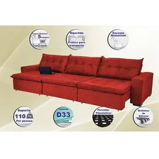 Sofá Austrália 3,82m Retrátil E Reclinável Cor Vermelho Foto mini 4