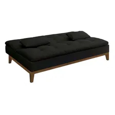 Sofá-cama 3 Lugares Casal Premium Base E Pés De Madeira C.. Cor Preto Foto mini 3