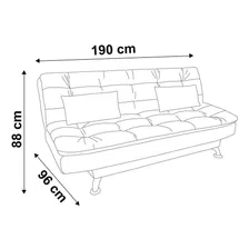 Sofá-cama 3 Lugares Casal Premium Couro Sintético Preto Foto mini  3