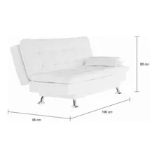 Sofá-cama 3 Lugares Casal Raridade Couro Sintético Branco Foto mini 4