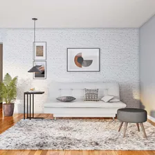 Sofá-cama 3 Lugares Casal Raridade Couro Sintético Branco Foto mini 1