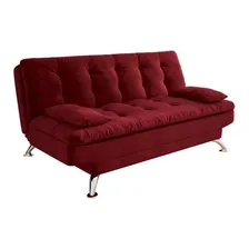 Sofá-cama Casal 3 Lugares Premium Suede Vermelho Foto mini 1
