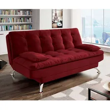 Sofá-cama Casal 3 Lugares Premium Suede Vermelho Foto mini 2