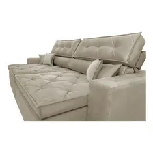 Sofá Cama inBox Austin Sofá Bege Retrátil E Reclinável Com Almofadas Foto mini 3