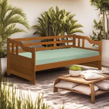 Sofá Cama Madeira Maciça Solteiro Imbuia Cor Marrom Foto mini 2