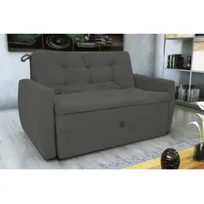 Sofá Cama Meg 2 Lugares Suede Cinza Matrix Foto mini 1